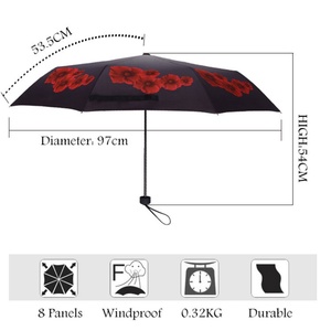 High Quality 3-Folding UV Protection Umbrella Set Promotional Manual UV Three Folding One Layer Foldable Gift Idea - Product Image 6