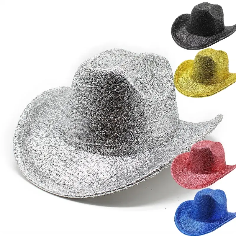 2024 festa calda all'aperto designer pazzo glitter festival compleanno cowboy cappello da festa per donne adulte uomo