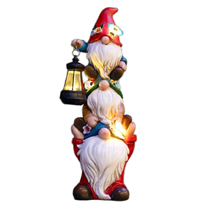 Large Funny Triple <strong>Gnome</strong> Solar Lights Statue 12 Spring <strong>Gnomes</strong> Outdoor Patio Lawn <strong>Garden</strong> Decor Great Resin <strong>Ornaments</strong> for Outdoor - Product Image 1