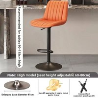 Tabouret de bar pivotant et réglable en hauteur, style nordique moderne, avec dossier, pieds thermolaqués, en cuir anti-griffures pour cuisine et comptoir