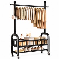 Porte-vêtements en carbone à 32 tubes avec étagères en maille pour petit appartement, balcon, salle de bain, organisation quotidienne, usage domestique