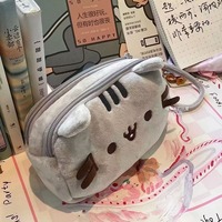 Étui à crayons en peluche chat gras mignon Kawaii, pochette souple en forme de chat, trousse de fournitures scolaires, trousse de maquillage, cadeau