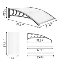 Auvent pare-soleil de Patio, auvent de porte, Installation facile, toit de fenêtre en Polycarbonate, canopée de porte
