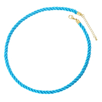 Nouveau gros 5mm torsadé soie chaîne corde chaînes à la main tressé coloré cordon collier or serrure fermoir bijoux à la mode