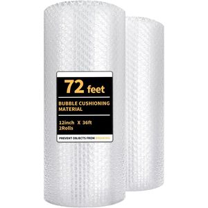 Plástico de Burbujas Skardeco de 12 Pulgadas x 72 Pies, 2 Rollos, Material de Amortiguación para Embalaje, Mudanza y Protección en Envíos - Product Image 1