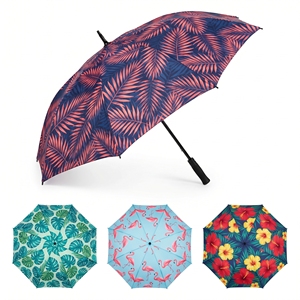 Automatic Open Strong Fiberglass Wind Resistance Rain Proof Extra Large Full Digital Print Straight Golf <b>Umbrella</b> With Logo - Product Image 2