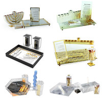 Cadeaux juifs en lucite personnalisés en usine, ensemble Havdalah Bencher, boîte à tzedakah, Mayim Achronim, plateau de séder, étui à mezuzah, gobelet à lavage