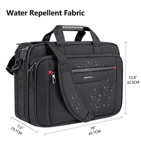 Sac à bandoulière portable pour ordinateur portable d'affaires pour homme, personnalisé, 17 pouces, en polyester rembourré