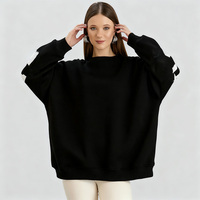 Sweat-shirt à capuche oversize en molleton pour femme, col rond, avec logo personnalisé, broderie frontale et imprimé, délavage acide, collection automne