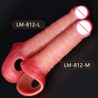 Dildo réaliste en silicone liquide épais avec texture de peau réaliste et ventouse puissante, jouet sexuel pour couple LM-D812