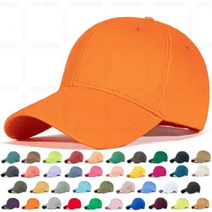Wholesale 100% Cotton 6 Panel Blank Baseball Caps YiWu Solid Color Structued Curved Brim Custom Embroidery Logo Sports Hats