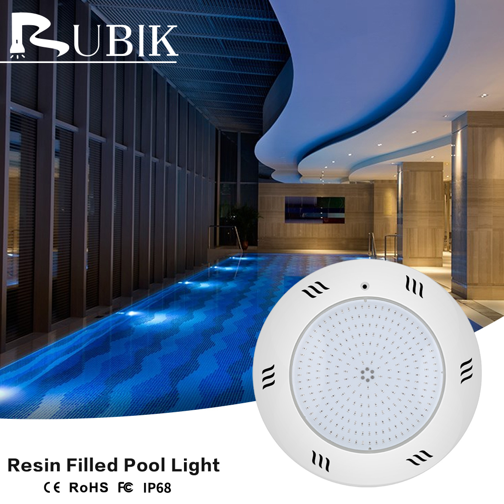 Wall-Mounted 260mm White RGB Swimming Pool Lamp ABS Plastic Underwater LED Lights Full Epoxy Resin Potting IP68 Waterproof