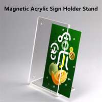 Support de menu A5 aimants en forme de l Table Top Clear Acrylic Sign Holder Restaurant