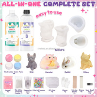 Taba Squishy Kit 16OZ 1:1AB Ensemble de silicone liquide avec moules Squishies de décompression sans bulles Kit de squishies cadeau avec guide