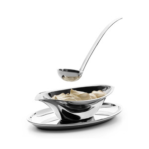Elegante Salsera con Cuchara de Acero Inoxidable, Juego de Servicio para Mesa - Product Image 2