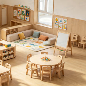 Ensemble de meubles préscolaires Kainice Montessori écologiques, durables, sûrs, rembourrés et doux, table et <span class=keywords><strong>chaise</strong></span> pour enfants en bois massif, certifié QC - Product Image 3