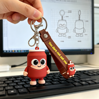 Porte-clés personnalisés en PVC souple 2D/3D avec logo d'usine chinoise, faible MOQ, porte-clés de marque personnalisés en PVC