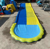 Toboggan gonflable Double voie 16 pieds pelouse gonflable toboggan aquatique dans la cour pour enfants jeux d'eau en été frais