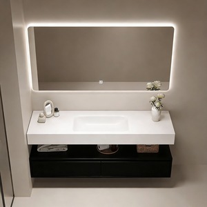 <span class=keywords><strong>Mobile</strong></span> <span class=keywords><strong>Bagno</strong></span> Sospeso con Lavabo Integrato in Ceramica Senza Soluzione di Continuità e Specchio Intelligente Incluso - Product Image 3