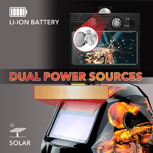 Casque <span class=keywords><strong>de</strong></span> soudage TRQ Solar + avec batterie remplaçable, <span class=keywords><strong>4</strong></span> <span class=keywords><strong>capteurs</strong></span> d'arc, ombre réglable, atténuation automatique DIN5-9/9-13 - Product Image 4