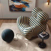 Fauteuil décontracté individuel à compression intégrale, style nordique, avec coussin en mousse, design 'Bras de Mère', 'Lazy Sofa', 'Célébrant' et 'Alien', mobile