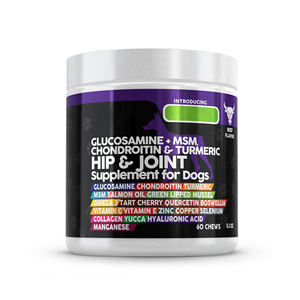 Comprimés à mâcher pour chiens à la glucosamine, à la chondroïtine, au curcuma, à l'acide hyaluronique, au MSM et à l'huile de <span class=keywords><strong>saumon</strong></span> - Product Image 1