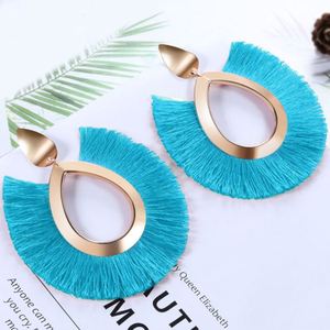 Boucles d'oreilles pendantes bohèmes faites à la main pour femmes, grandes pampilles, bijoux simples et tendance, vente directe d'usine 2019 - Product Image 4