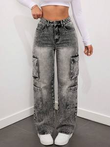 <span class=keywords><strong>Pantaloni</strong></span> larghi da <span class=keywords><strong>donna</strong></span> Boyfriend Jeans di nuovo Design Casual a vita alta <span class=keywords><strong>pantaloni</strong></span> <span class=keywords><strong>classici</strong></span> con <span class=keywords><strong>pantaloni</strong></span> larghi <span class=keywords><strong>pantaloni</strong></span> Cargo Street Vintage - Product Image 5