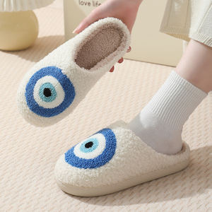 2025 transfrontalière nouveau hiver oeil du diable coton pantoufles pour femmes en gros Couple intérieur maison en peluche chaud pantoufles - Product Image 2