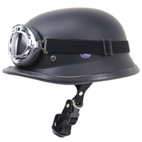 Nouveau casque de moto vintage en cuir PU unisexe Chopper Retro Cap Motorbike Half Casco Moto Capacete DOT