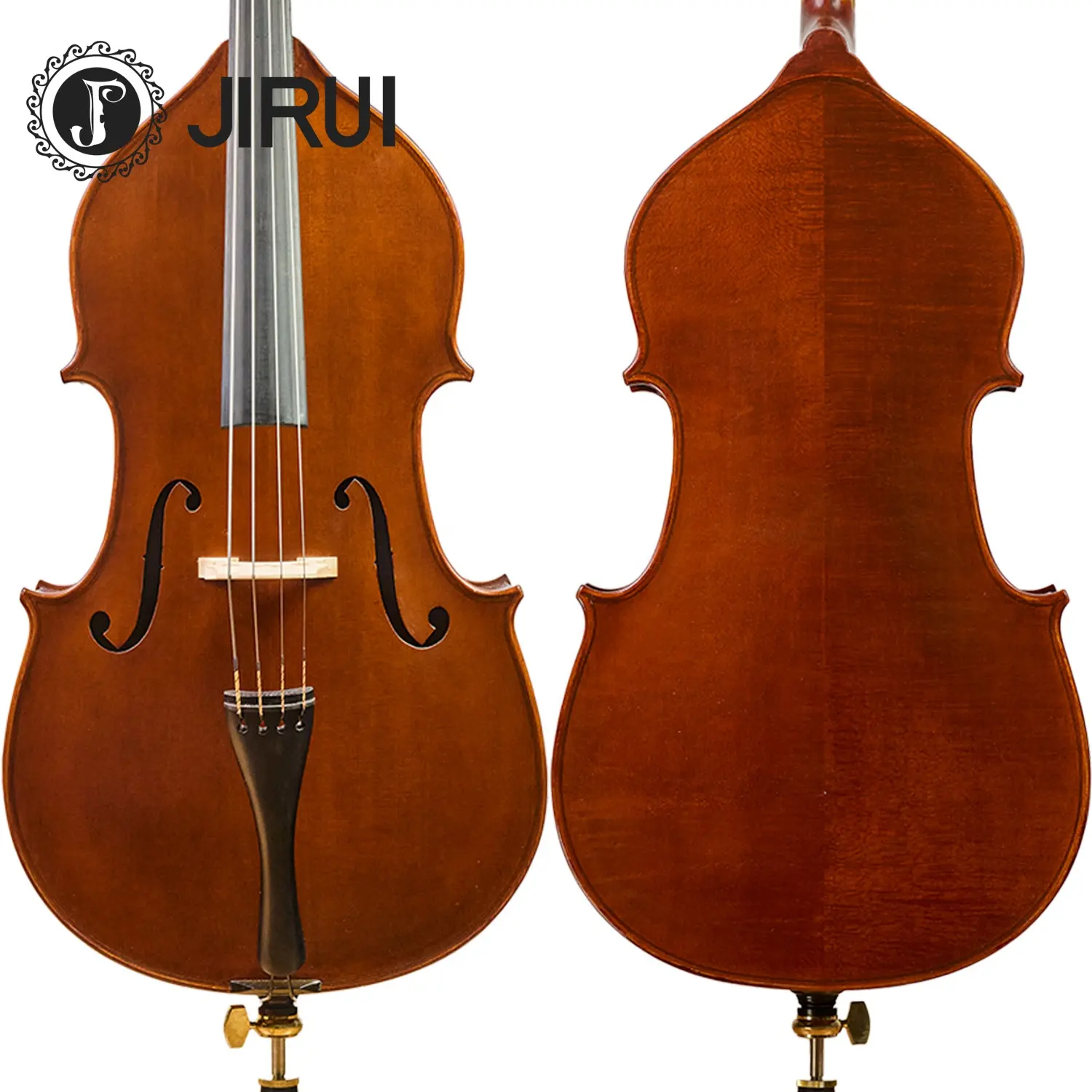 High Quality Custom Solid Upright Double Bass Instrument 1/2 1/4 3/4 4/4 Sizes Natural Flamed Maple Wood Face Spruce Brazil Wood