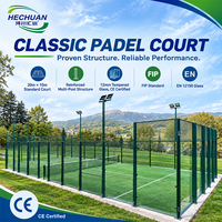 Terrain de padel classique préfabriqué certifié CE Hechuan Outdoor Training Club avec verre trempé, ensemble complet, installation facile