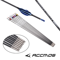 ID 3.2mm 40T Flèche En Carbone 0.009 "Avec 1.8in Spin Feather Sp350/400/450/500/550/600/650/700/800/850/900/1000 Tir À L'arc Flèche