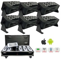 Projecteurs LED sans fil à batterie 12x18W RGBWA+UV avec garantie d'un an, éclairage LED pour mariage, fête, DJ, scène, toile de fond avec étui