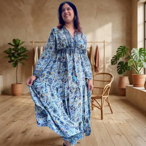 Vintage Floral Dresses <b>Boho</b> Vintage Gypsy Hippie Women One Piece Light Weight Dress Indian One Piece - Product Image 2