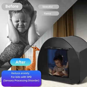 儿童感官帐篷 47.2 * 47.2 * 47.2 英寸 儿童平静角帐篷 感官角便携式弹出式遮光游戏帐篷 - Product Image 3
