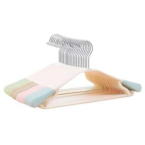 ไม้แขวนเสื้อแบบไหล่กว้าง ชนิดตะขอแบบไม่ลื่น รูปทรงสี่เหลี่ยมผืนผ้า สีกากี สีฟ้า สีชมพู แพ็ค 5 ชิ้น ที่แขวนเสื้อผ้าในครัวเรือน - Product Image 1