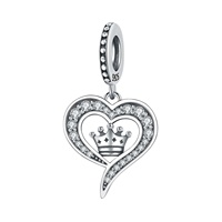 Fabricant de gros en argent Sterling 925 bijoux à bricoler soi-même perles bracelets accessoires pendentifs fins couronne d'amour pendentif plume pour