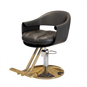 Nueva Silla de Barbero Hidráulica Clásica Moderna, Cuero PU Negro, Estructura Metálica Resistente, Silla de Peluquería para Barbería y Salón de Belleza - Product Image 1