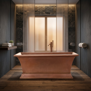Bañera Ovalada Independiente de Cobre con Acabado Antiguo Moderno sin Tapa para Baño en Casa - Product Image 5