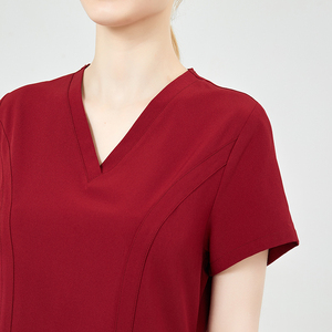 Uniformes Médicos de Manga Corta con Cuello en V, Diseño de Moda 2023, Tejido Ecológico, Conjunto de Blusa y Pantalones FUYI - Product Image 5