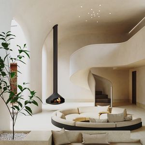 Caminetto Moderno Sospeso a Soffitto 360 °   Caminetto a <span class=keywords><strong>Bioetanolo</strong></span> Sospeso per Soggiorno e Arredamento Alberghiero - Product Image 4