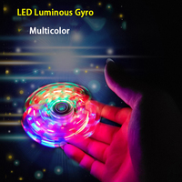 Nicro Vente Chaude Fidget Spinner LED Lumineux Transparent en Cristal, Jouet de Décompression pour Enfants, Fournitures de Fête Néon