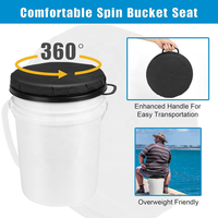 Siège pivotant à 360 degrés avec coussin en mousse, siège baquet avec couvercle imperméable pour la chasse, la pêche, le baseball, le jardinage et le camping
