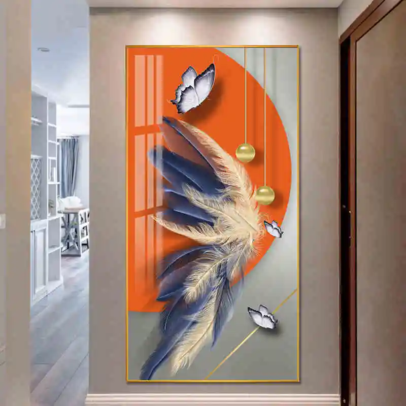 Luxury Nordic Color Feather Abstract Wall Art Picture And Poster Print Canvas Painting Living Room Home Decoration