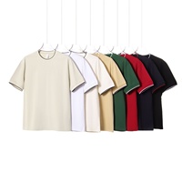T-shirt unisexe tendance à col rond, manches courtes, coupe ample, respirant, anti-humidité, léger 220G, décontracté pour l'été