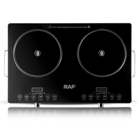 Table de Cuisson RAF Qualité 7000W, 2 Feux, Double Induction, Plaque de Cuisson Électrique Vitrocéramique et Infrarouge