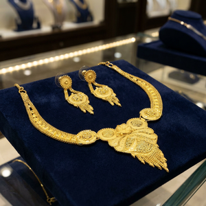 ชุดสร้อยคอทองชุบ 14K 18K 24K ขายส่ง, เครื่องประดับแบบดั้งเดิม, สร้อยคอแฟชั่น, ชุดสร้อยคอทองเหลืองสั้น - Product Image 1