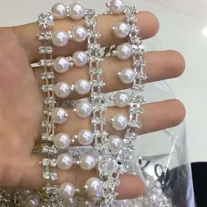 新型装饰链8毫米珍珠钻花式爪链