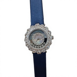 Montre à quartz pour femme de haute qualité 30 mm, cadran Ronda avec diamants, boîtier en acier inoxydable, bracelet en cuir, nacre - Product Image 2